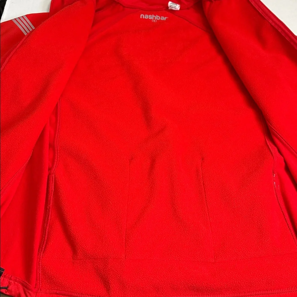 NASHBAR Men's Athletic Reflective Full‎ Zip Red Softshell Cycling Jacket Medium